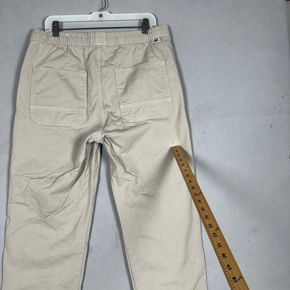 Zara Pants Mens Large DNWR Khaki Beige Casual Chino Straight Leg Elastic Waist - Picture 6 of 11